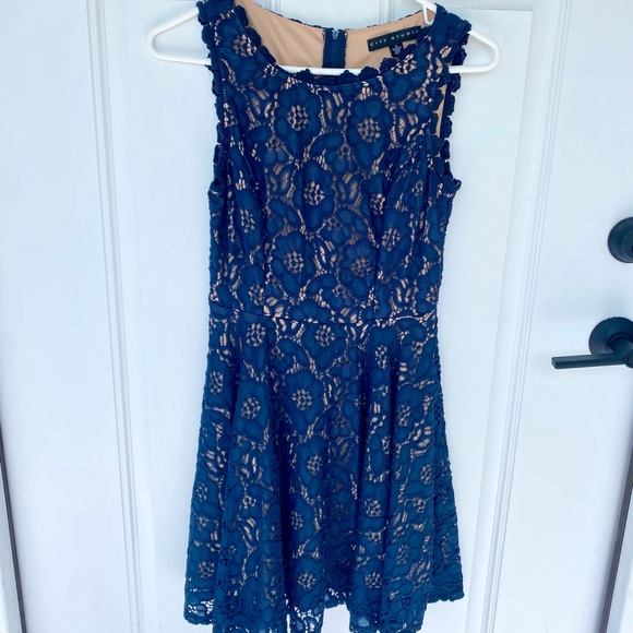 Blue Lace Dress- Size 3 - Picture 2 of 6